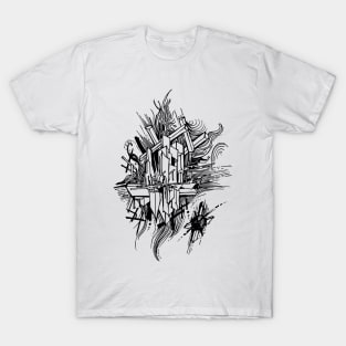 Abstract doodle line art T-Shirt